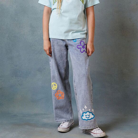 PacSun Kids Graphic Medium Blue Baggy Jeans Size 22 NWT - Picture 1 of 9